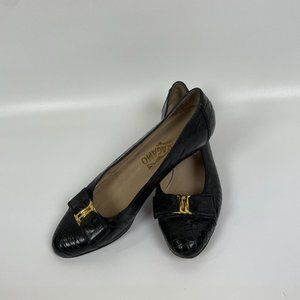 Ferragamo heeled leather loafers